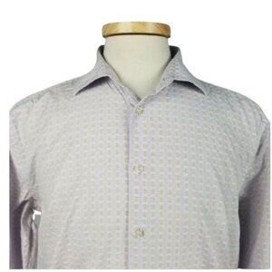 Etro Milano 44 Large White Plaid Mens Casual Shirt Made in Italy Cotton